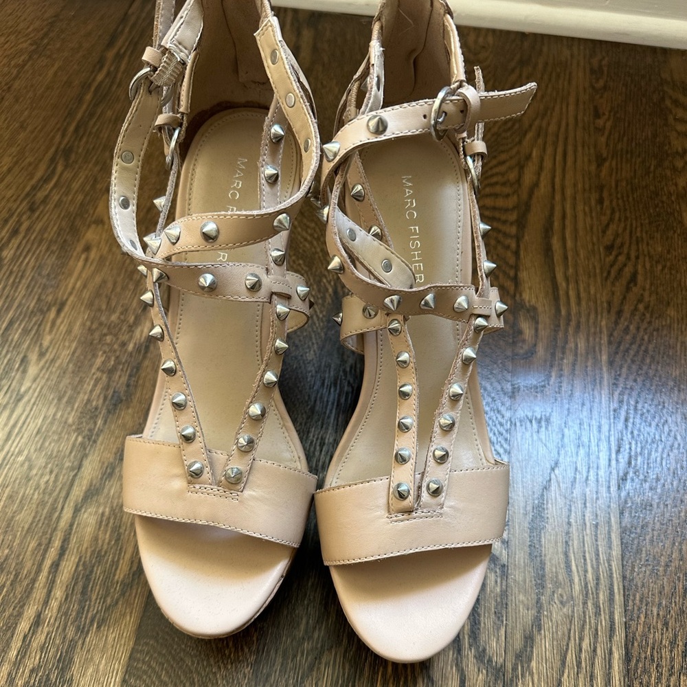 Marc Fisher studded platform wedges